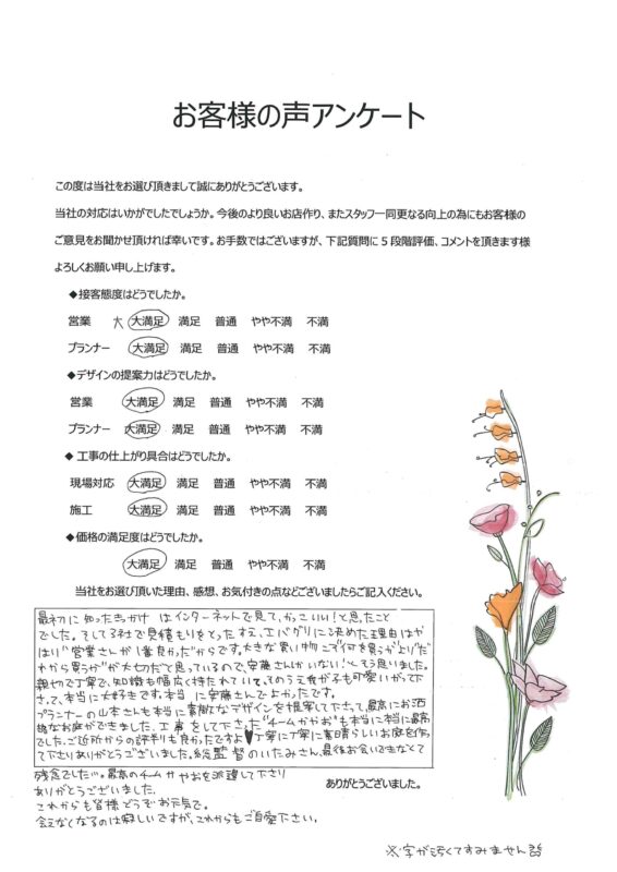 営業さんが１番良かったからです。